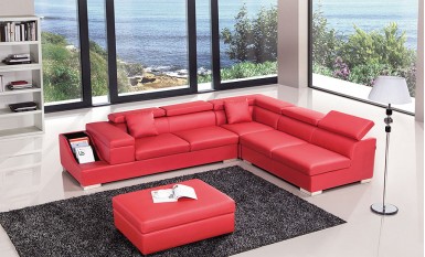 Vienna - L -  Leather Sofa Lounge Set
